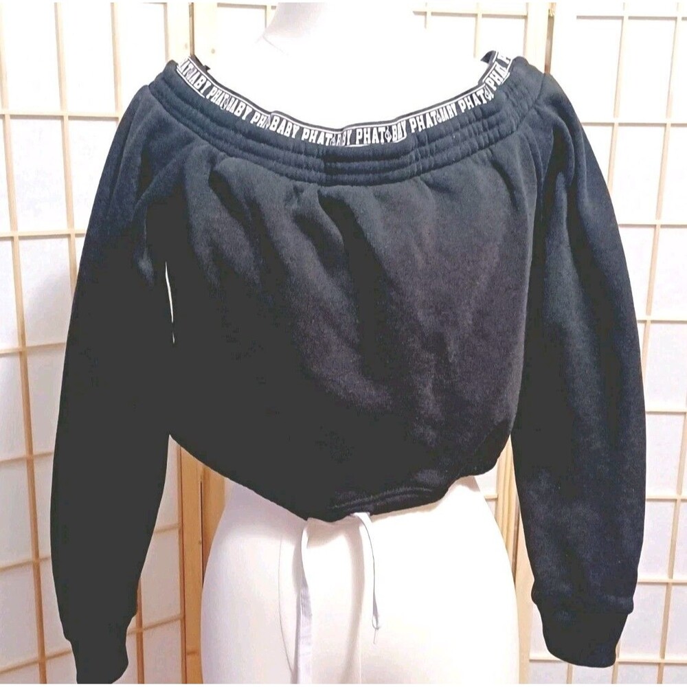 Baby Phat Black Vintage Cropped Off The Shoulder Top Size XL